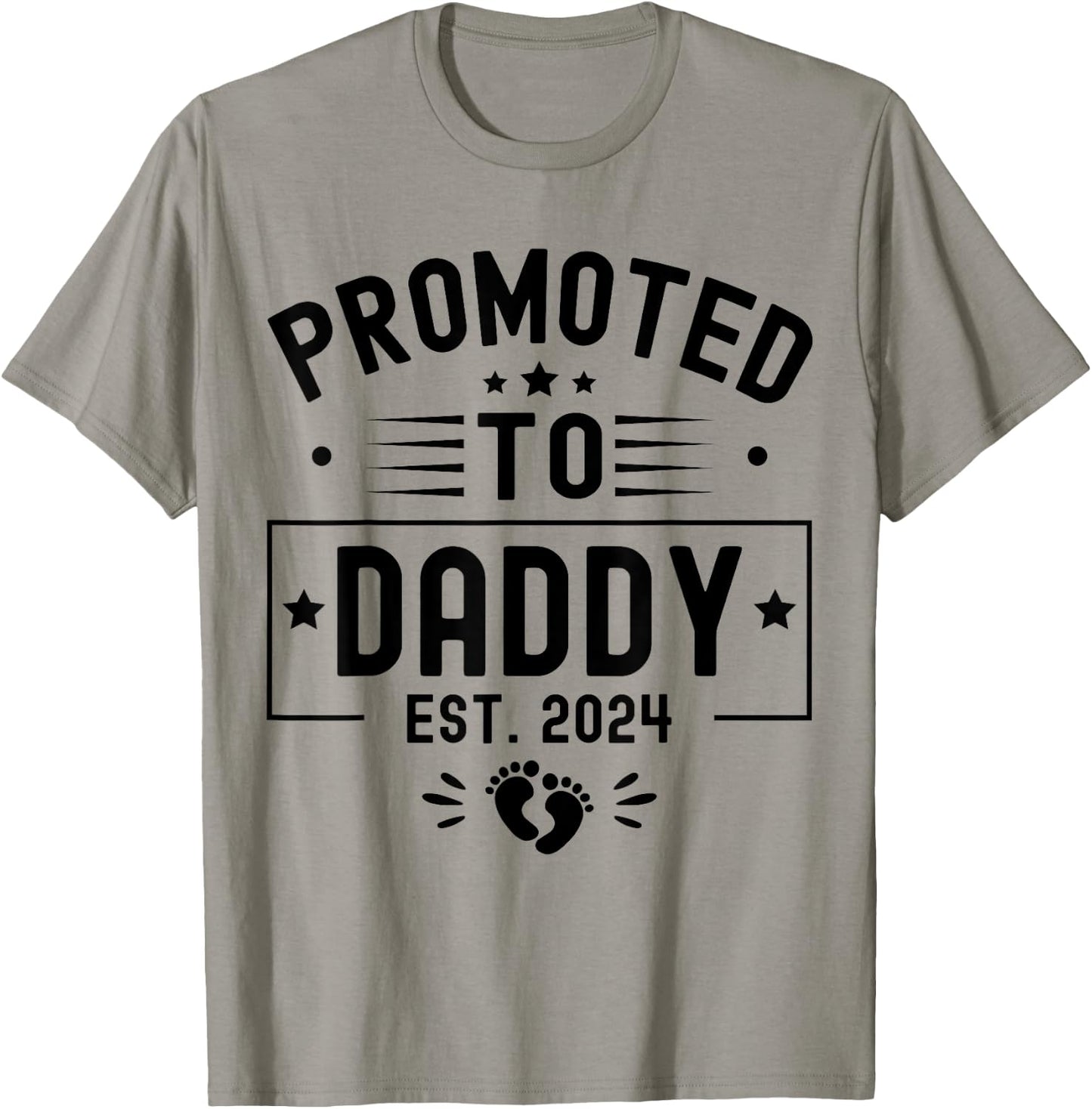 Promoted To Daddy Est. 2024 Soon To Be Dad New Daddy 2024 T-Shirt - T-Shirt | Sand