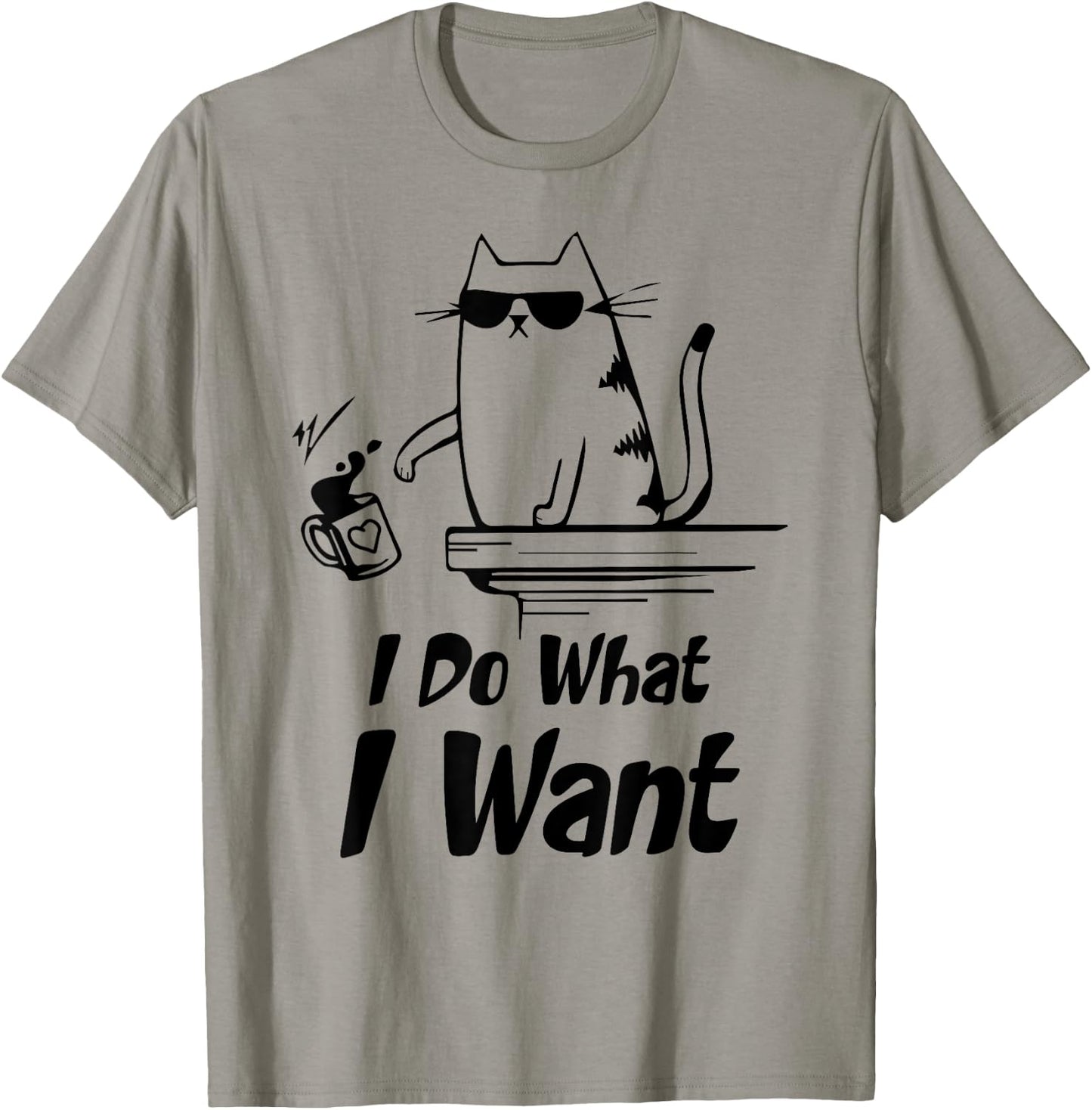 Do What I Want Black Cat Red Cup Funny Graphic Women Girls Kids T-Shirt - T-Shirt | Sand