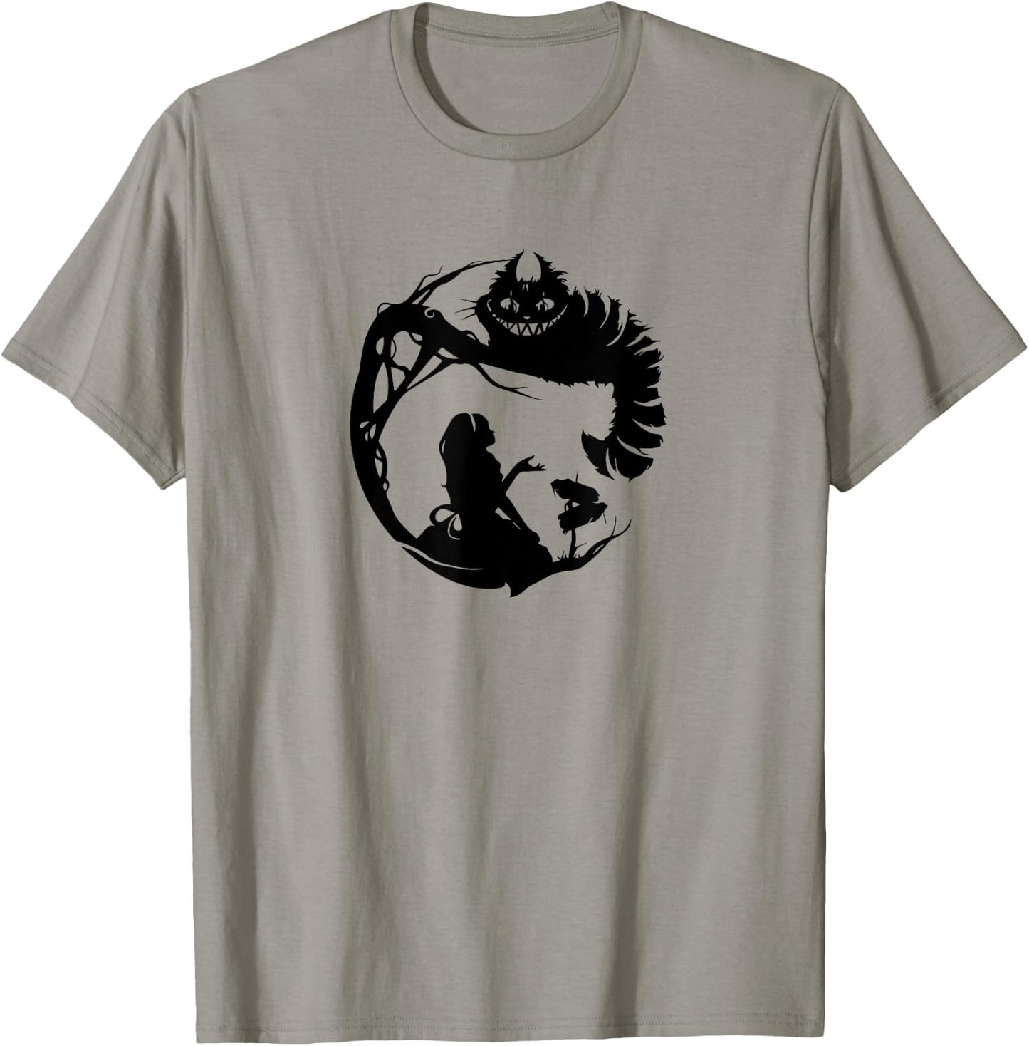 Alice in Wonderland and the Cheshire Cat silhouette T-Shirt - T-Shirt | Sand