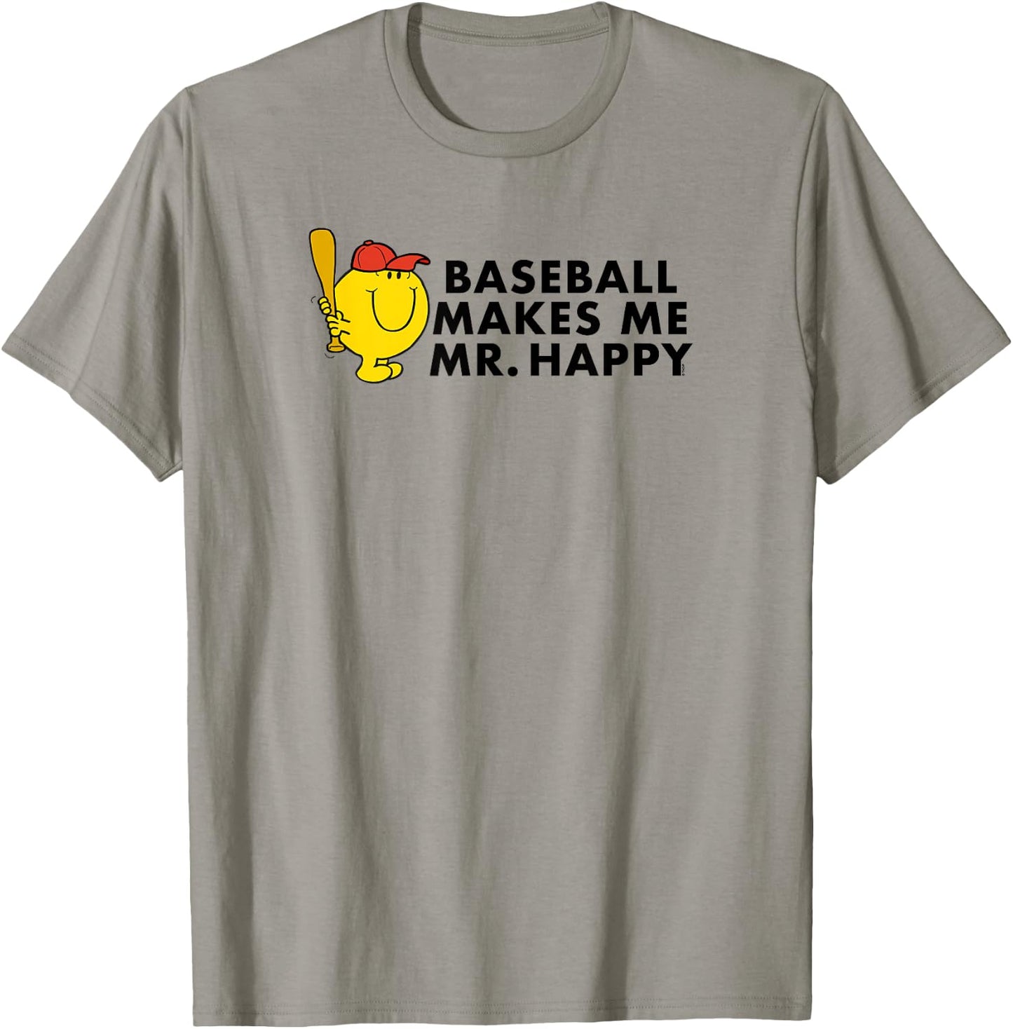 Mr. Men Little Miss Baseball Makes Me Mr Happy T-Shirt - T-Shirt | Sand