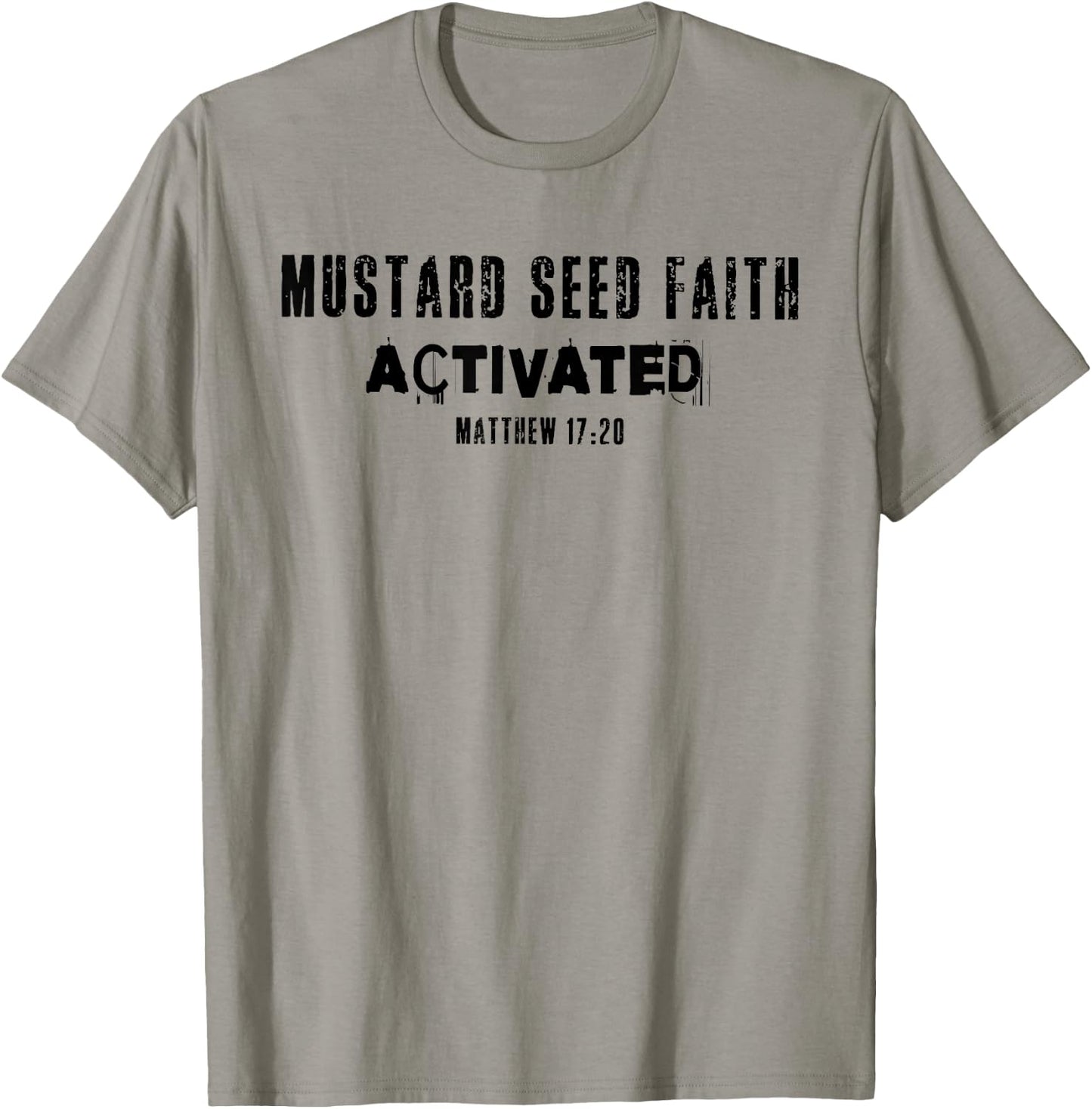 Mustard Faith Seed Activated Jesus Christian Bible Verse T-Shirt - T-Shirt | Sand