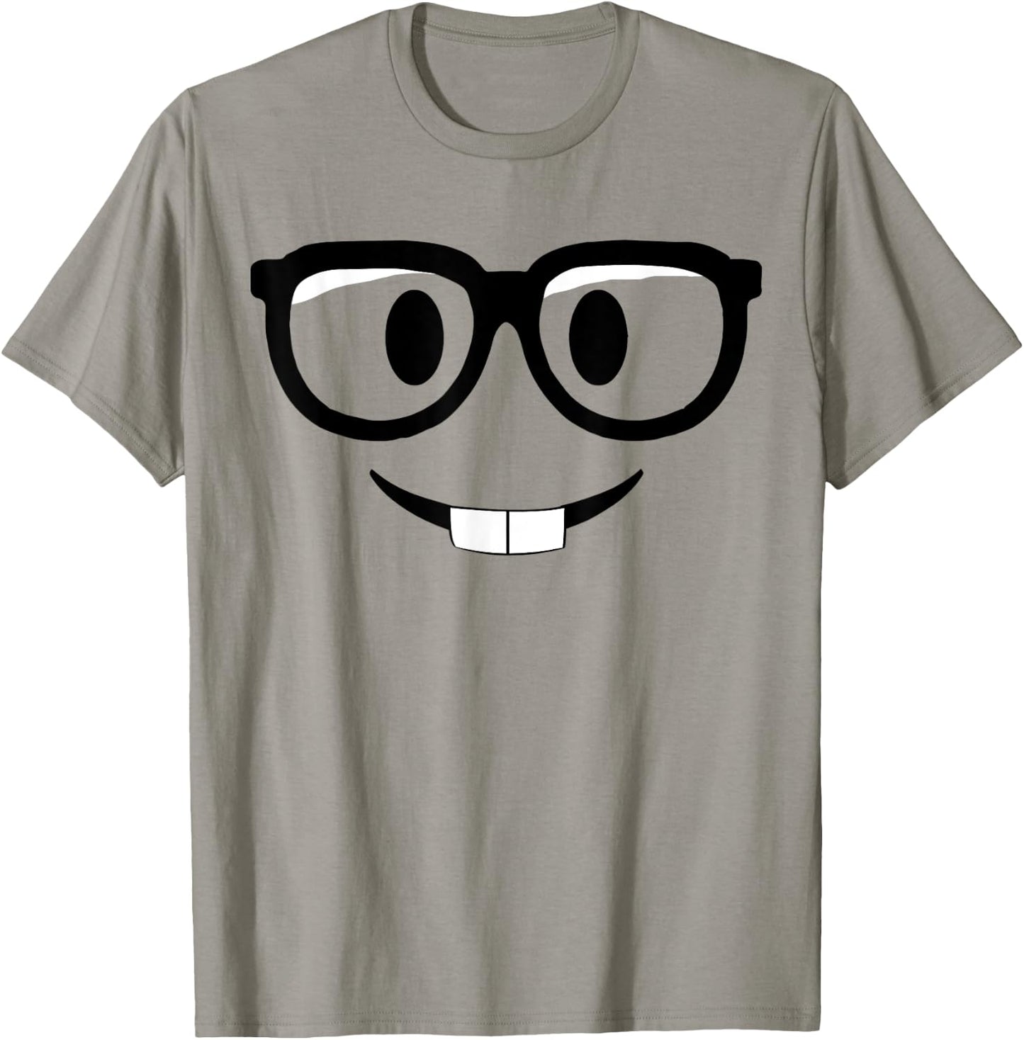 Nerd Emoticon With Glasses T-Shirt - T-Shirt | Sand