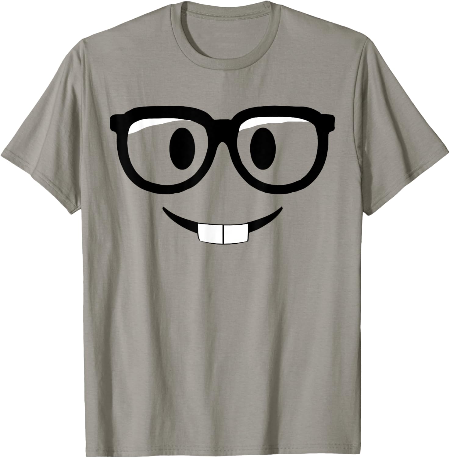 Nerd Emoticon With Glasses T-Shirt - T-Shirt | Sand