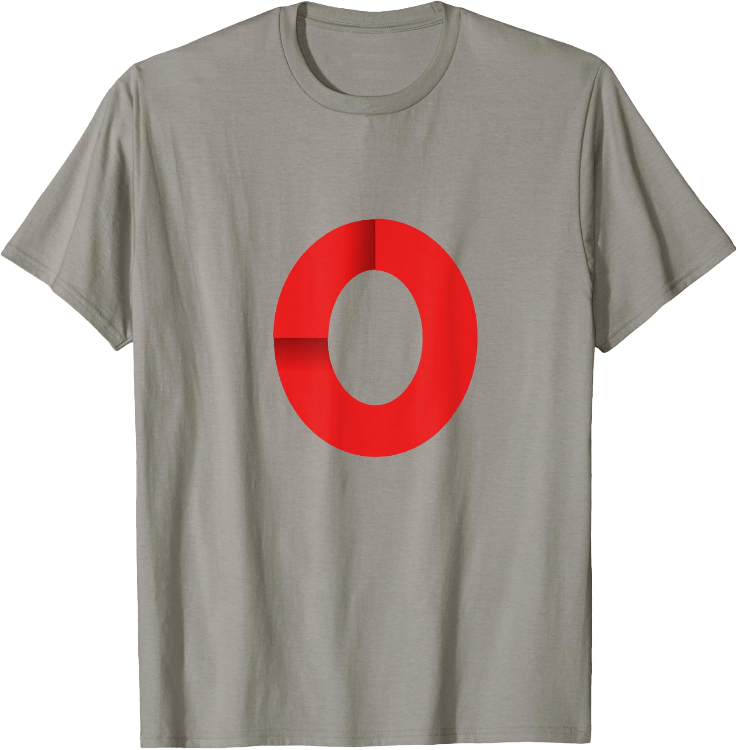 White With Red Letter O T-Shirt - T-Shirt | Sand