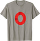 White With Red Letter O T-Shirt - T-Shirt | Sand