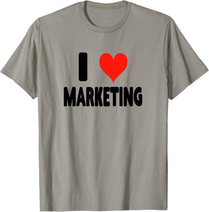 I Love Marketing - Heart Funny Ads Ad Agency Advertising T-Shirt - T-Shirt | Sand