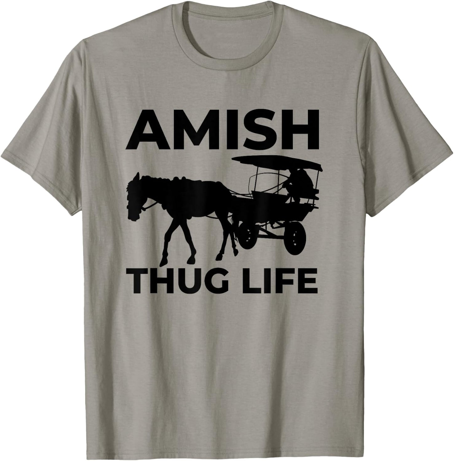 Amish Thug With Horse & Buggy Gangster T-Shirt - T-Shirt | Sand
