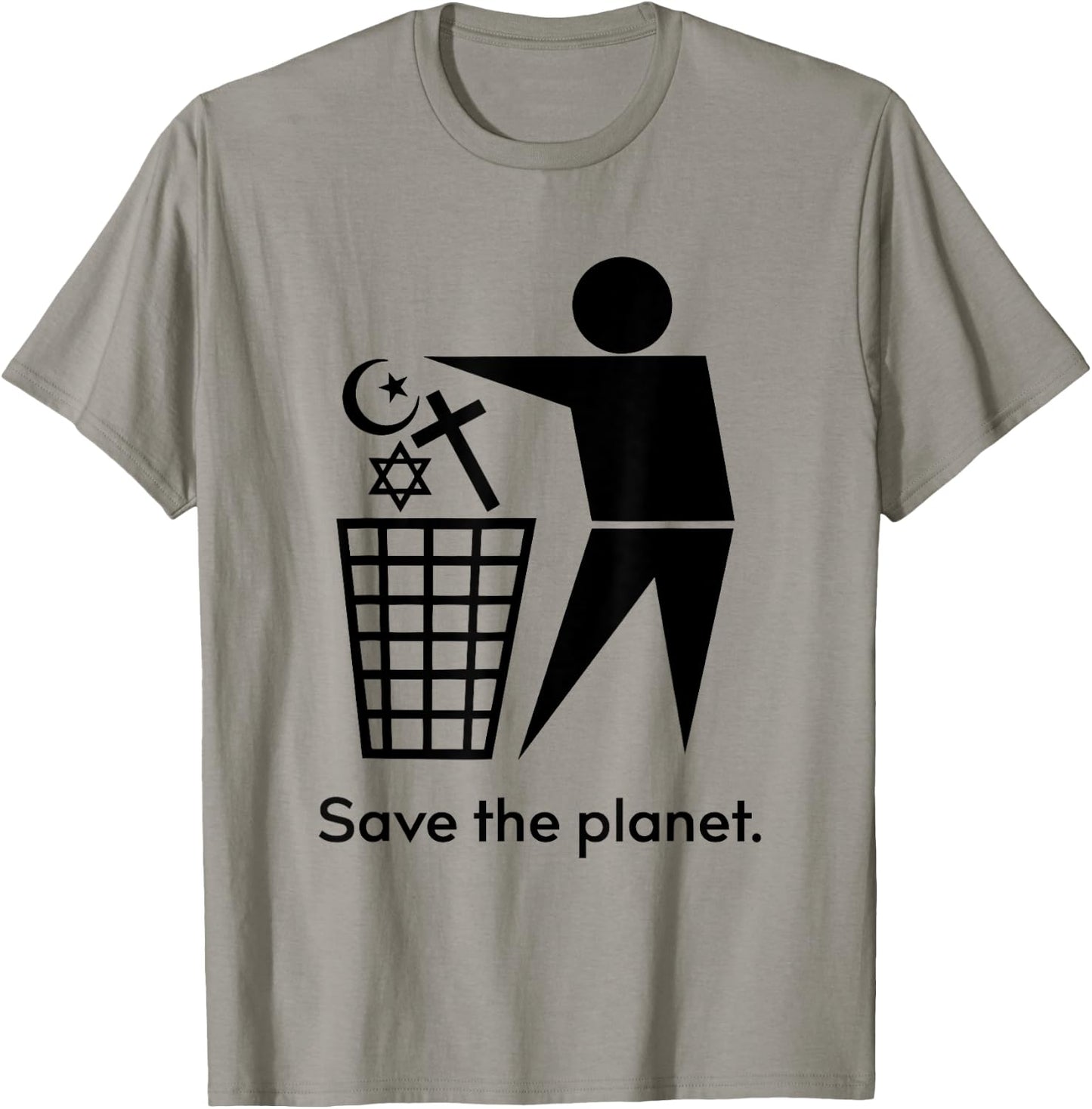 Save The Planet Trash Religion T-Shirt - T-Shirt | Sand