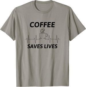 Coffee Saves Lives T-Shirt - T-Shirt | Sand