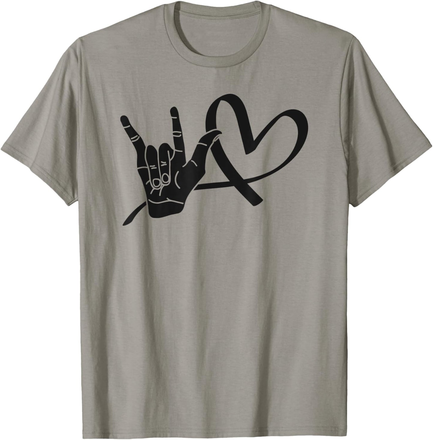Deaf Awareness Shirts Sign Language Shirt Love ASL Teacher Men Women Kids T-Shirt - T-Shirt | Sand