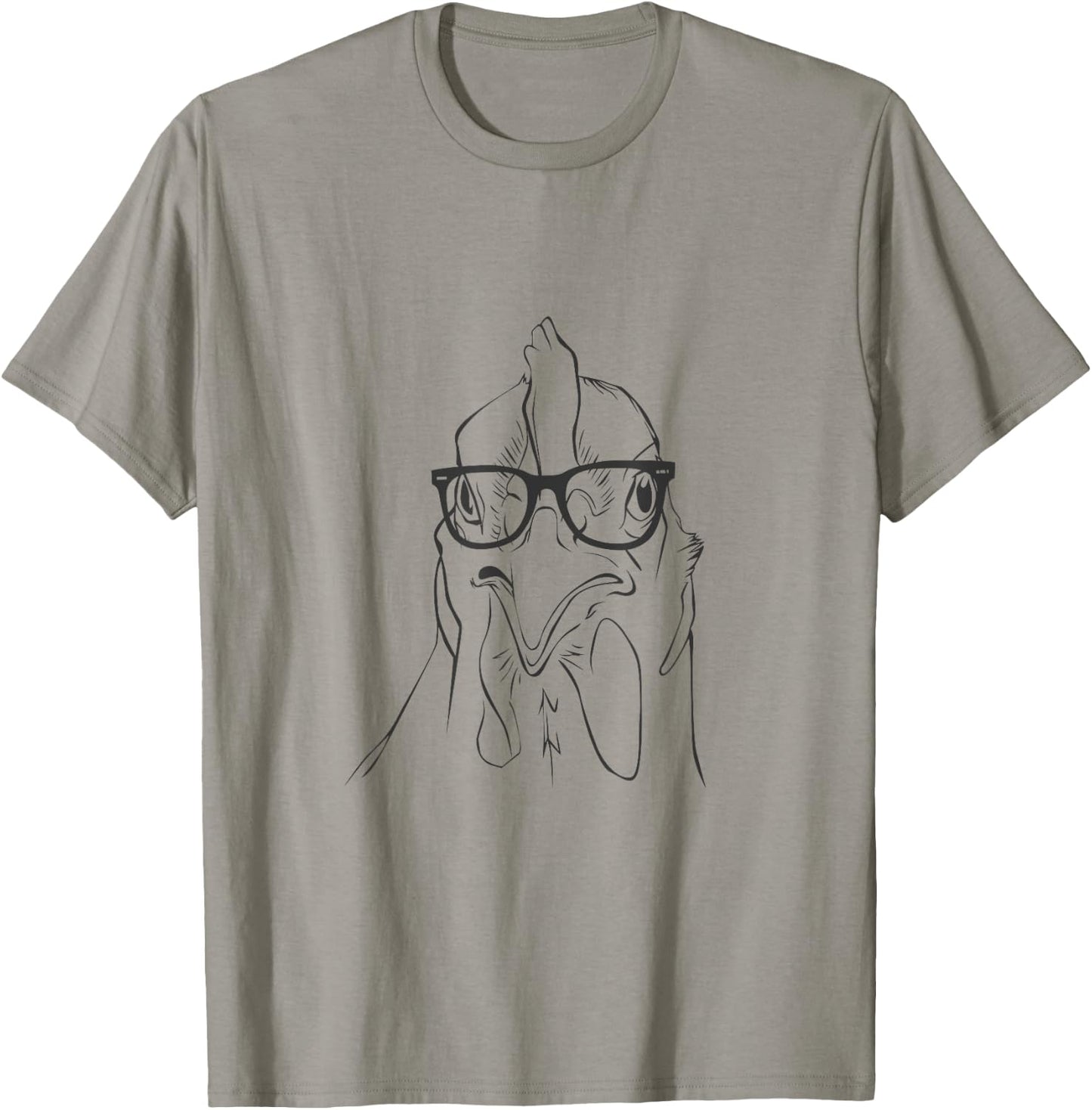 Vintage Hipster Chicken Spectacles Rooster Eye Glasses Gift T-Shirt - T-Shirt | Sand