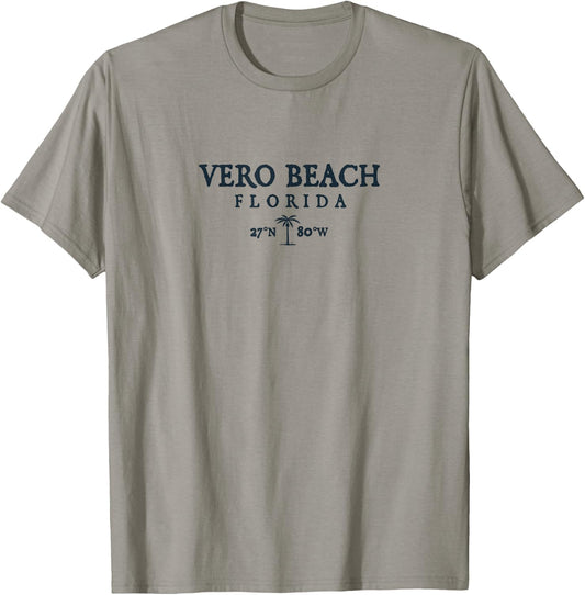 Vero Beach Florida Palm Tree Surf Beach Gift Men Women T-Shirt - T-Shirt | Sand