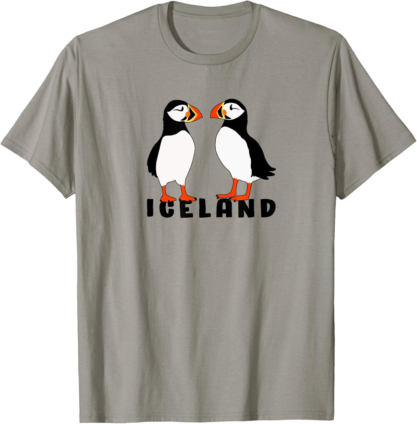 Two Cute puffins from Iceland T-Shirt - T-Shirt | Sand