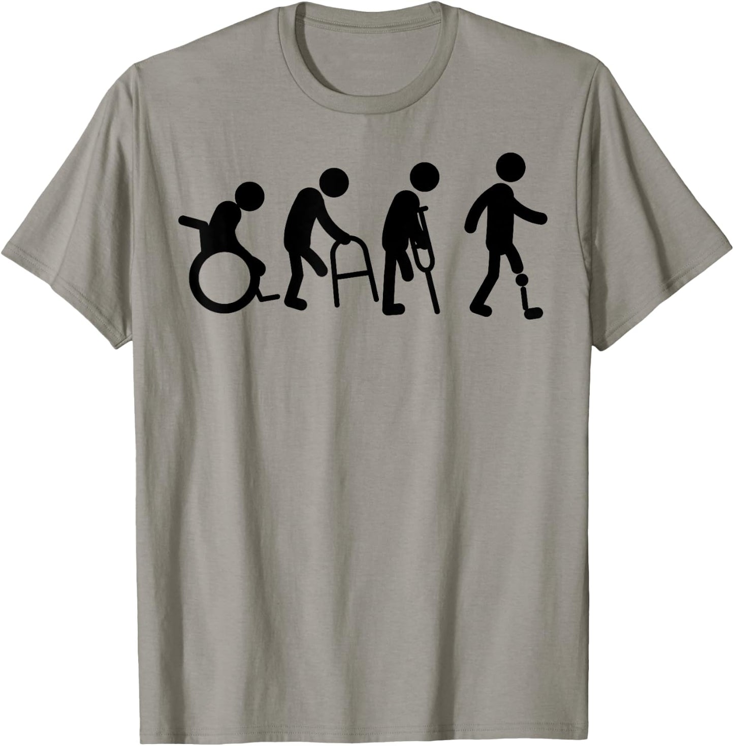 Funny Amputee Gift Prosthetic Evolution | Cute Disability T-Shirt - T-Shirt | Sand
