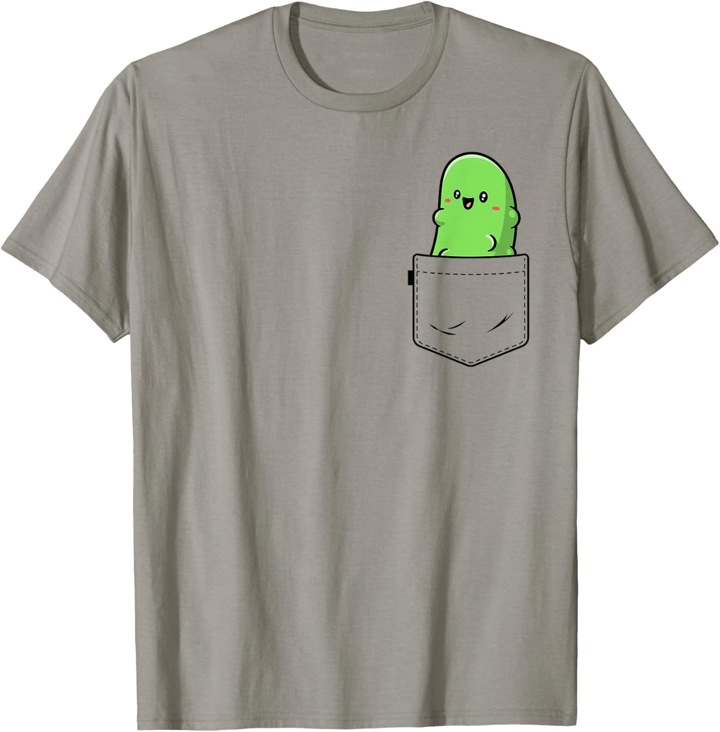 Pocket Pickle Funny Vegetable Cucumber Vegan T-Shirt - T-Shirt | Sand