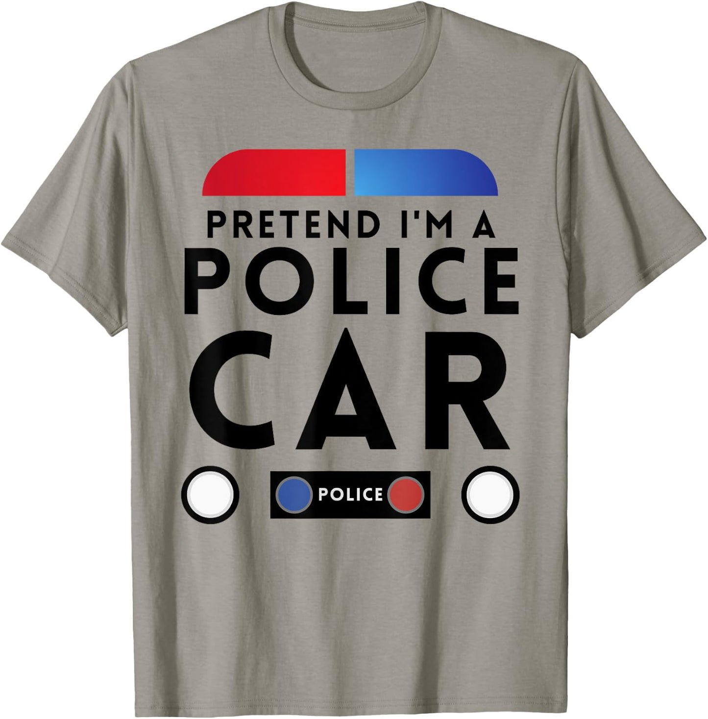 Pretend I'm a Police Car Funny Lazy Halloween Costume T-Shirt - T-Shirt | Sand