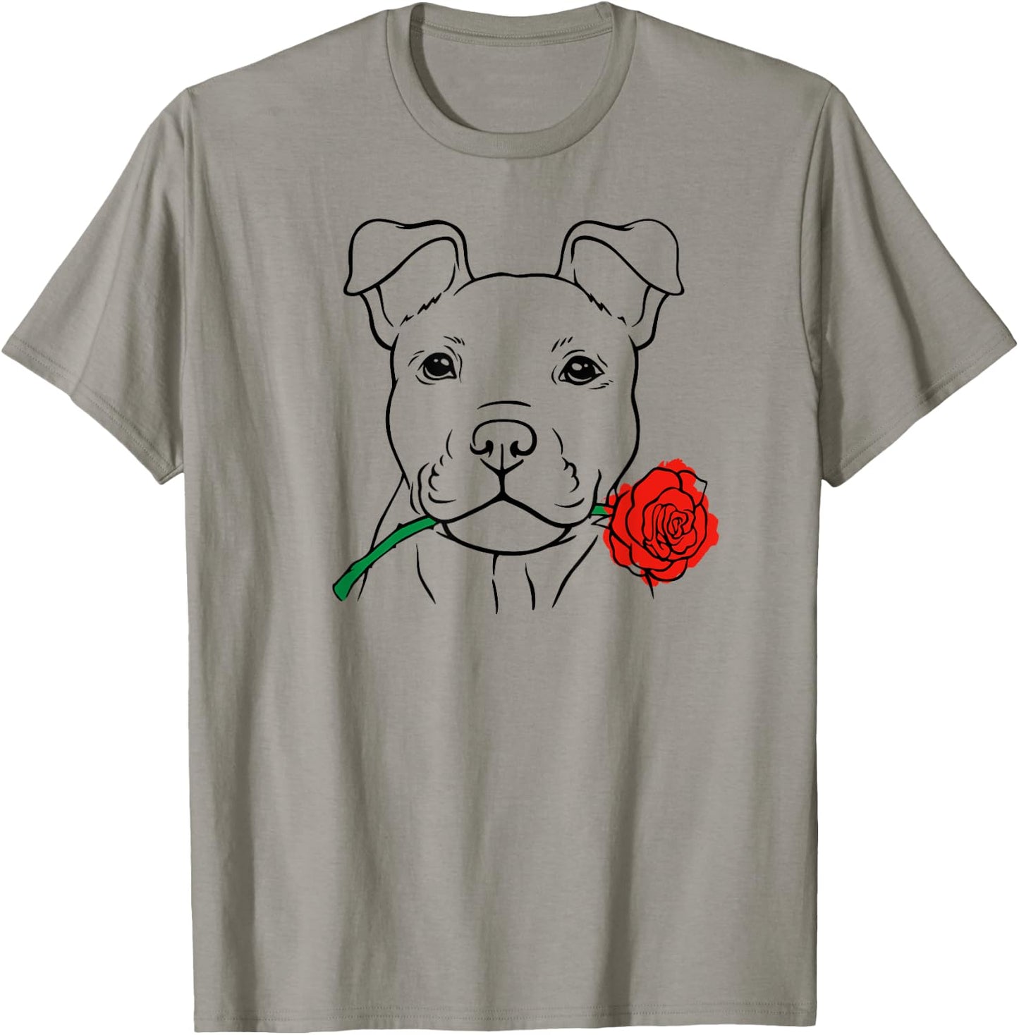 Cute Puppy Love with Rose - Dog Lover Christmas & Valentines T-Shirt - T-Shirt | Sand