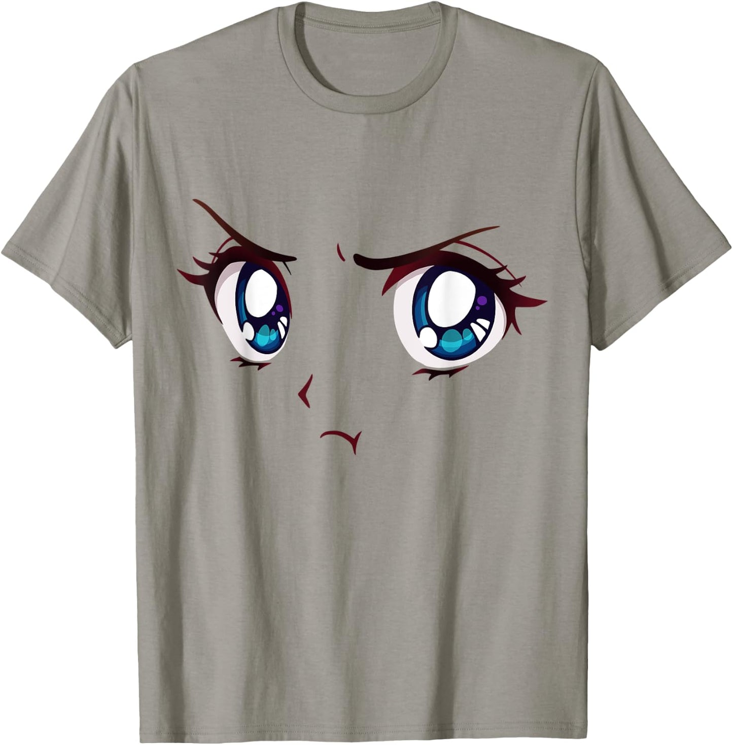 Angry Anime Eyes Shirt Face Mood Aesthetic Anime Merch T-Shirt - T-Shirt | Sand