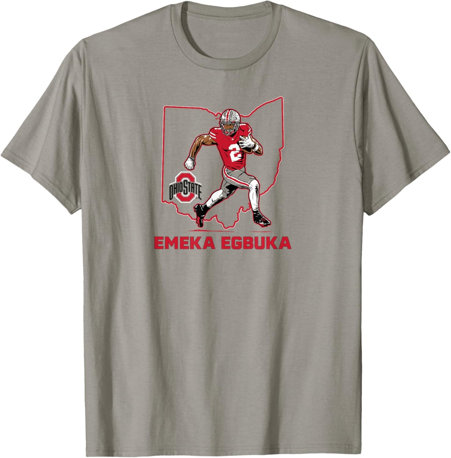 Ohio State Football: Emeka Egbuka State Star T-Shirt - T-Shirt | Sand