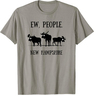 New Hampshire Moose Shirt for Introverts Ew People T-Shirt - T-Shirt | Sand