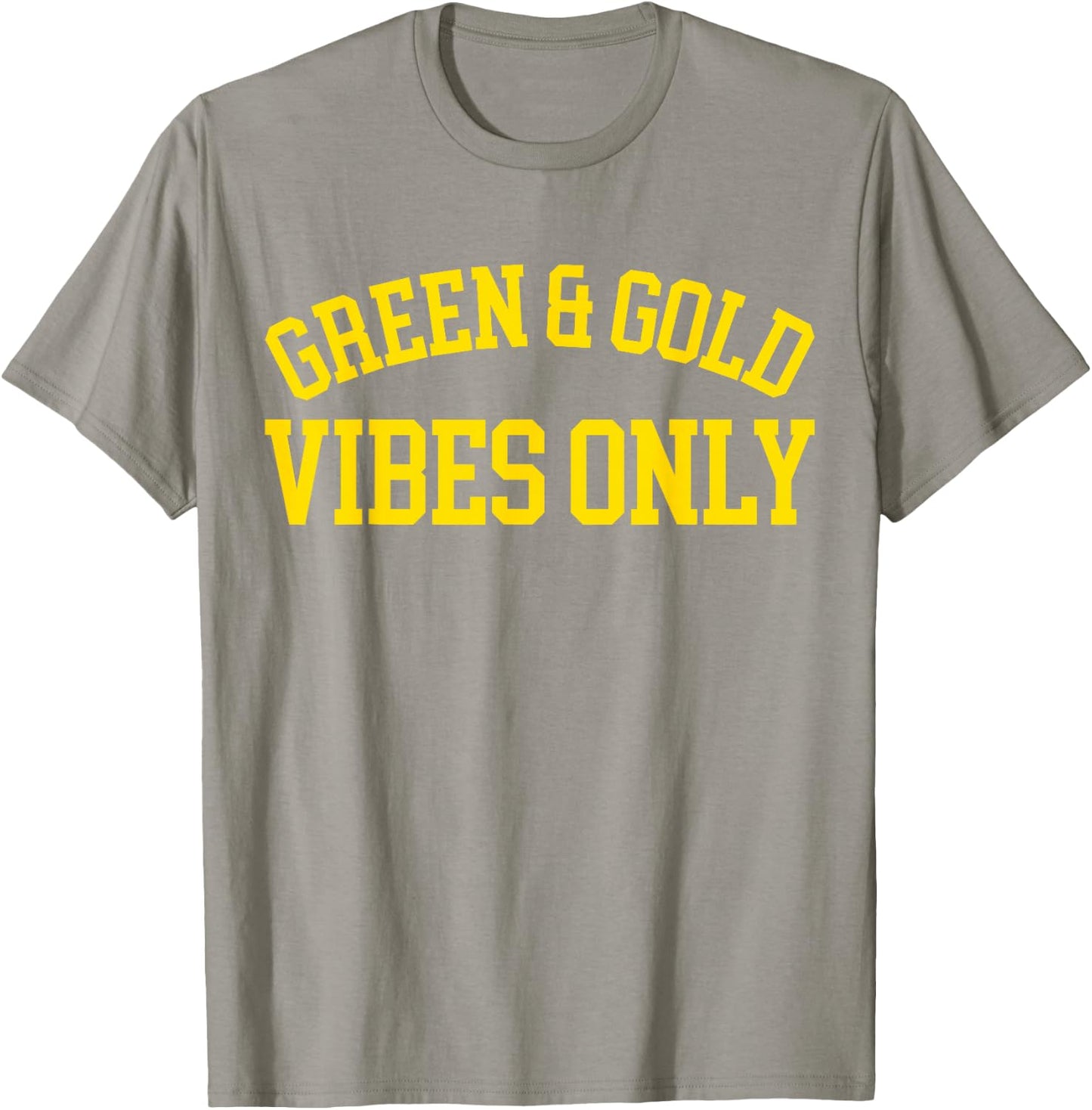 Green And Gold Vibes Only - High School Football T-Shirt - T-Shirt | Sand