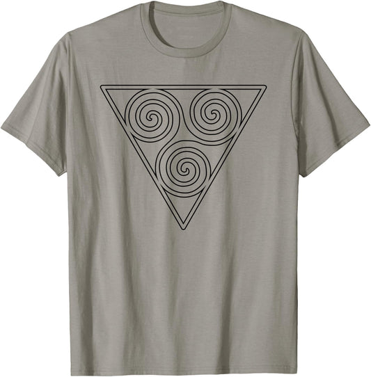 Celtic Symbol - Triskele - Triple Spiral In Triangle 2 T-Shirt - T-Shirt | Sand