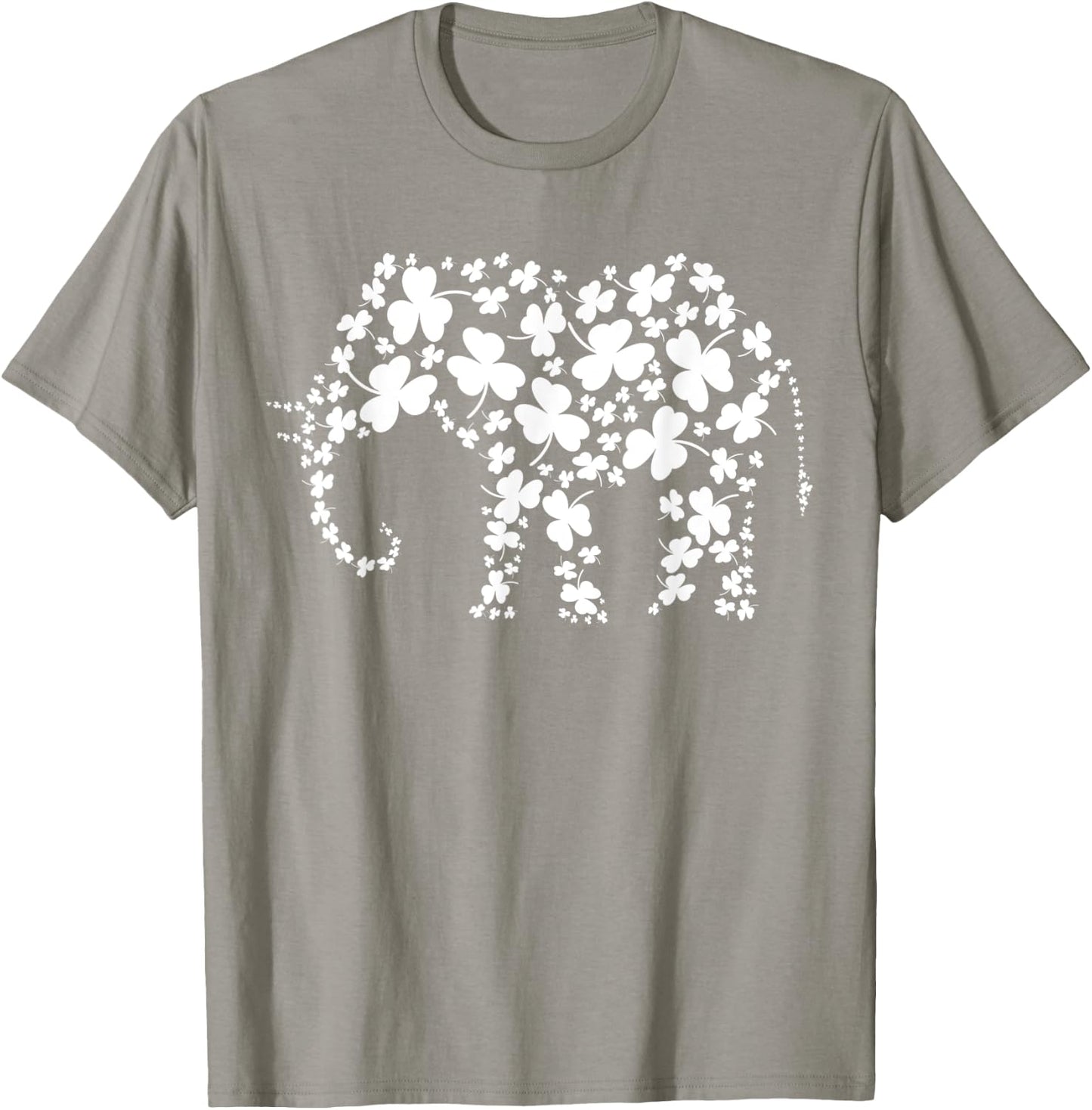 Elephant Irish Clover Shamrocks 4 Leaf St Patrick's Day T-Shirt - T-Shirt | Sand