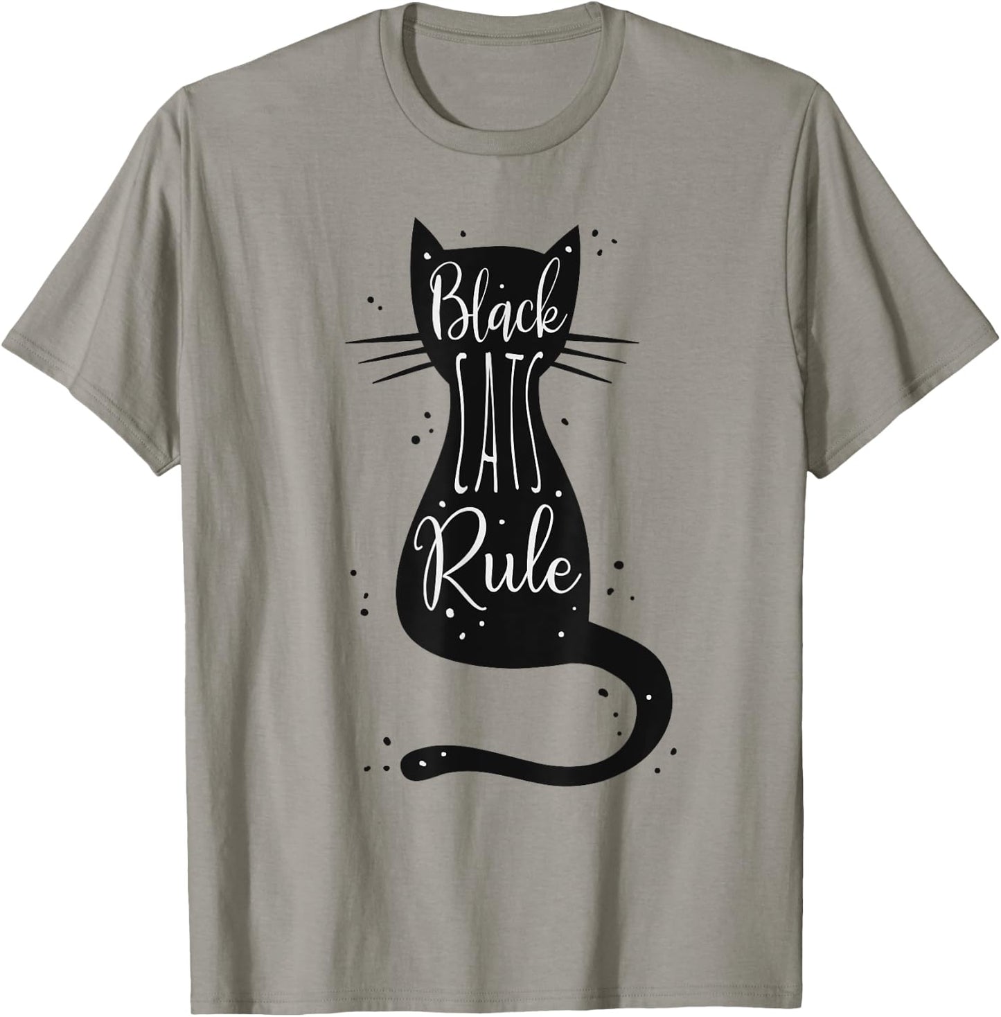 Black Cats Rule Funny Cat Lover Gifts Love Kittens Women Kids T-Shirt - T-Shirt | Sand