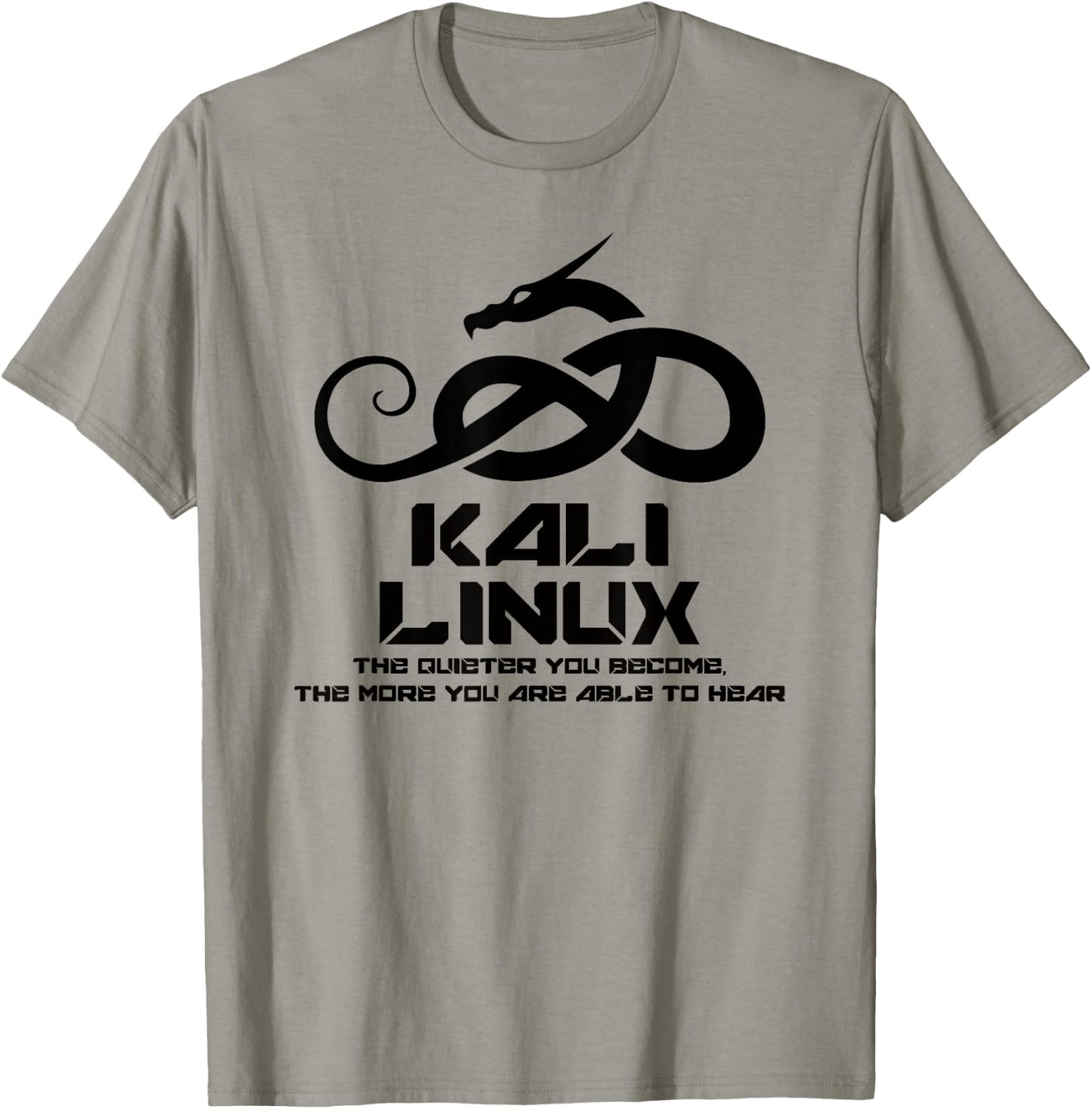 Kali Linux with Dragon and Slogan T-Shirt - T-Shirt | Sand