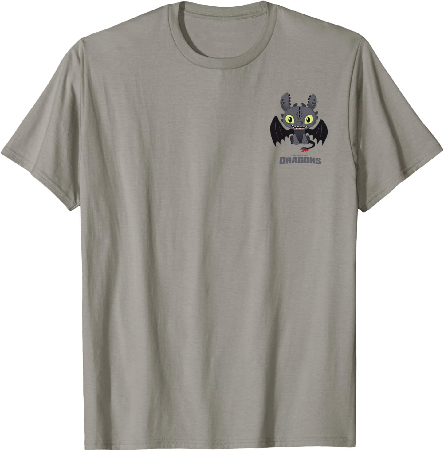 How to Train Your Dragon Toothless Chibi Pocket Logo T-Shirt - T-Shirt | Sand