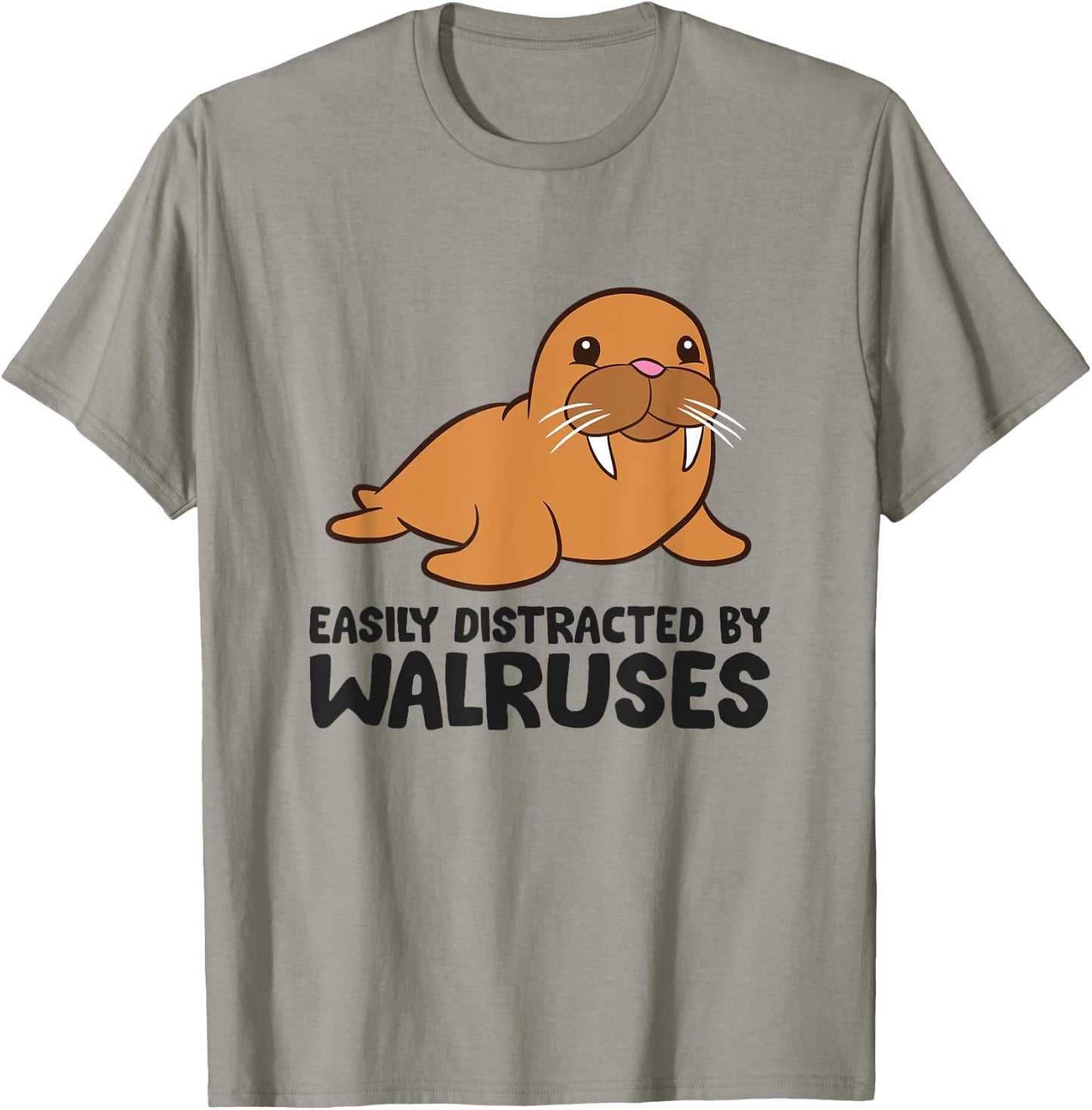 Easily Distracted By Walruses Cute Walrus T-Shirt - T-Shirt | Sand