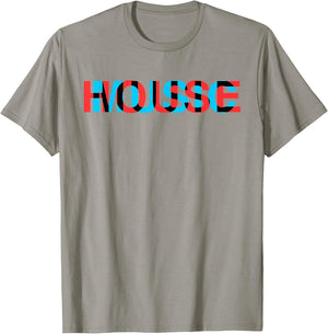 House Music Glitch Optical Illusion - EDM Rave DJ T-Shirt - T-Shirt | Sand