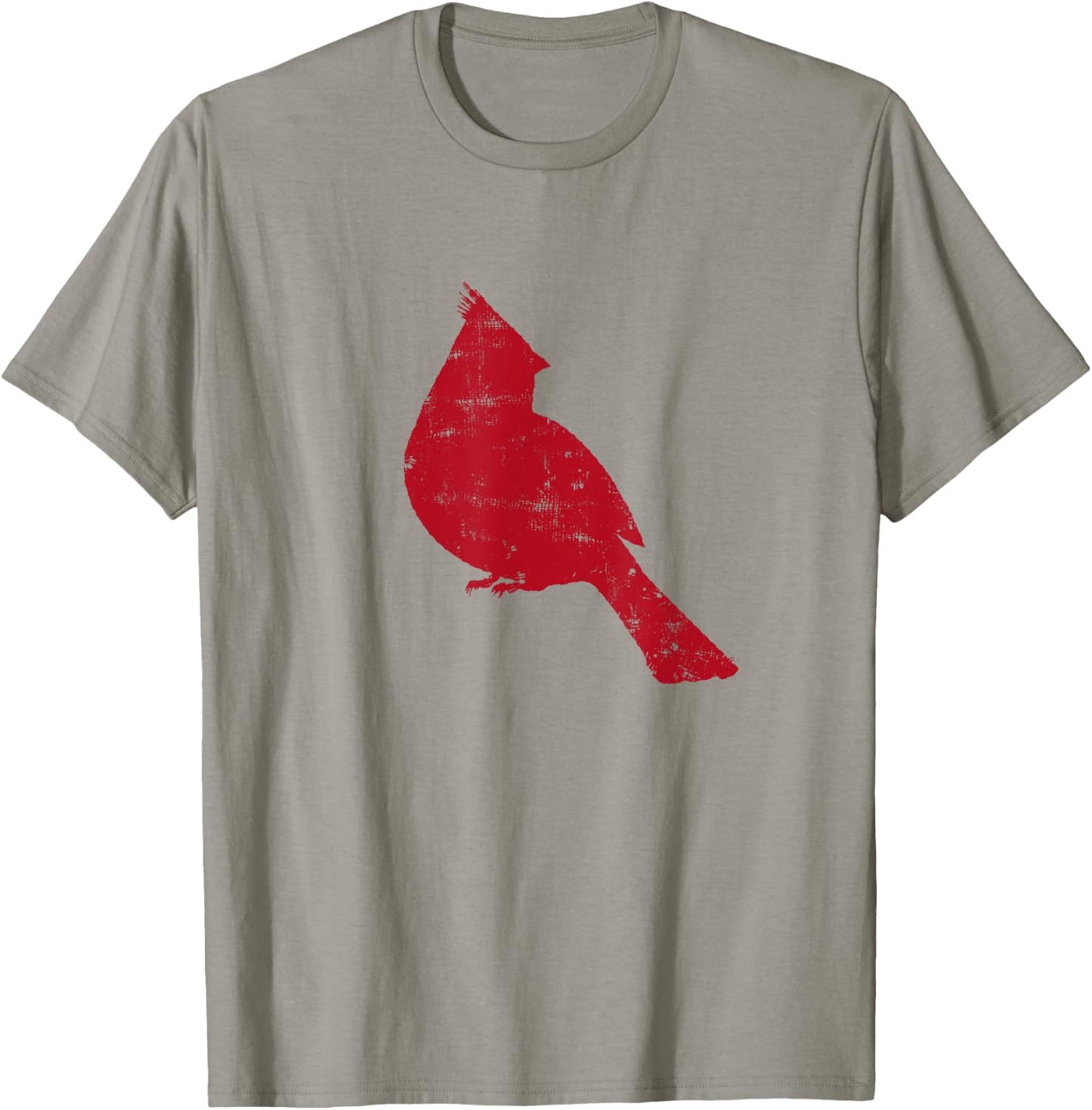 Bright Red Cardinal Bird Silhouette T-Shirt - T-Shirt | Sand