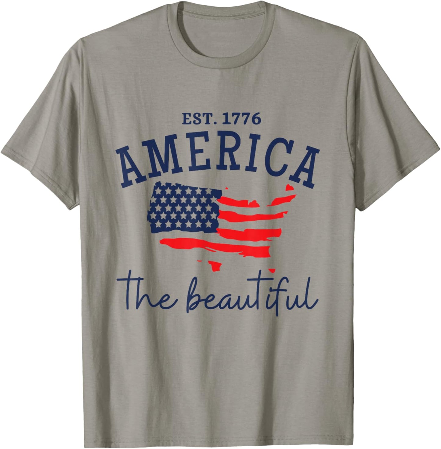 America The Beautiful Patriotic 4th Of July Independen Day T-Shirt - T-Shirt | Sand