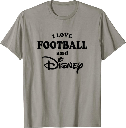 Disney I Love Football And Disney Bold Text Big Chest Logo T-Shirt - T-Shirt | Sand