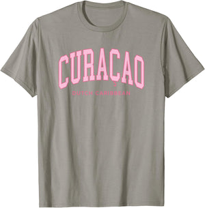 Curacao Caribbean Pink Preppy Throwback Souvenir T-Shirt - T-Shirt | Sand