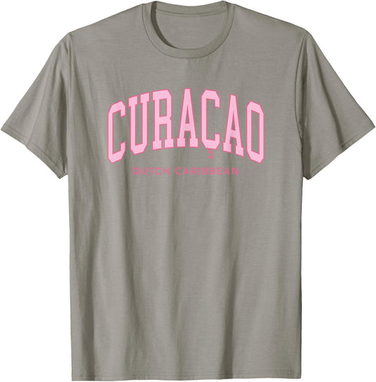 Curacao Caribbean Pink Preppy Throwback Souvenir T-Shirt - T-Shirt | Sand