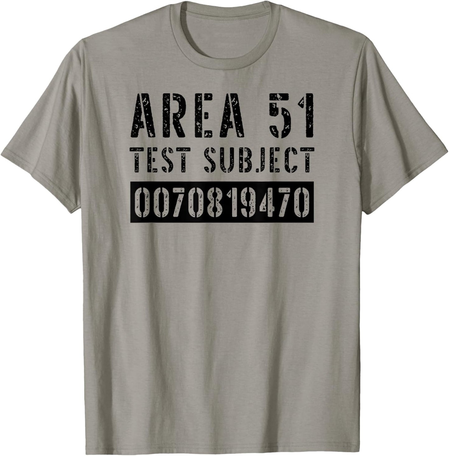 Area 51 Test Subject Costume Roswell Alien UFO Conspiracy T-Shirt - T-Shirt | Sand