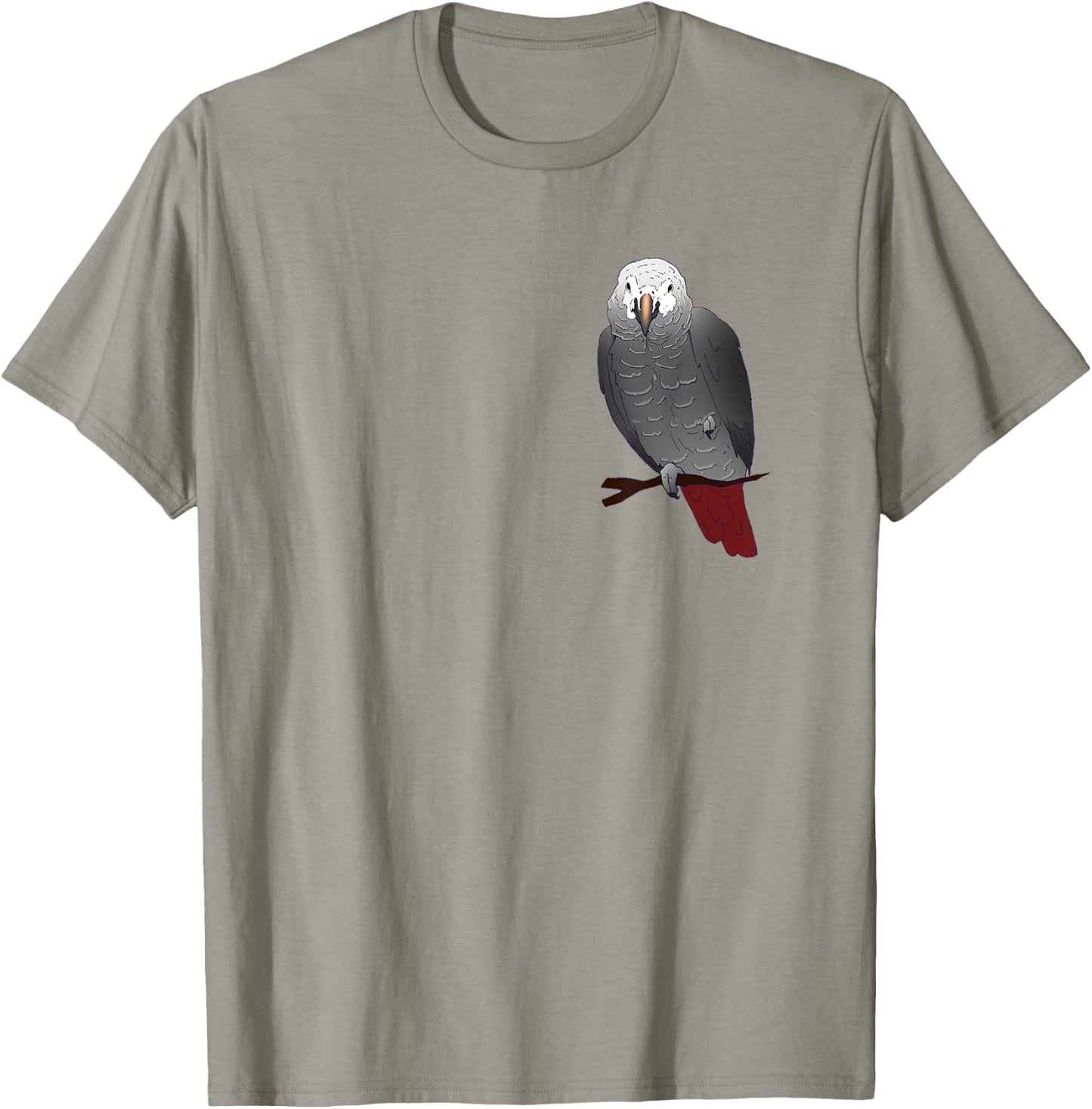 Timneh African Grey Parrot Perching on a Branch T-Shirt - T-Shirt | Sand