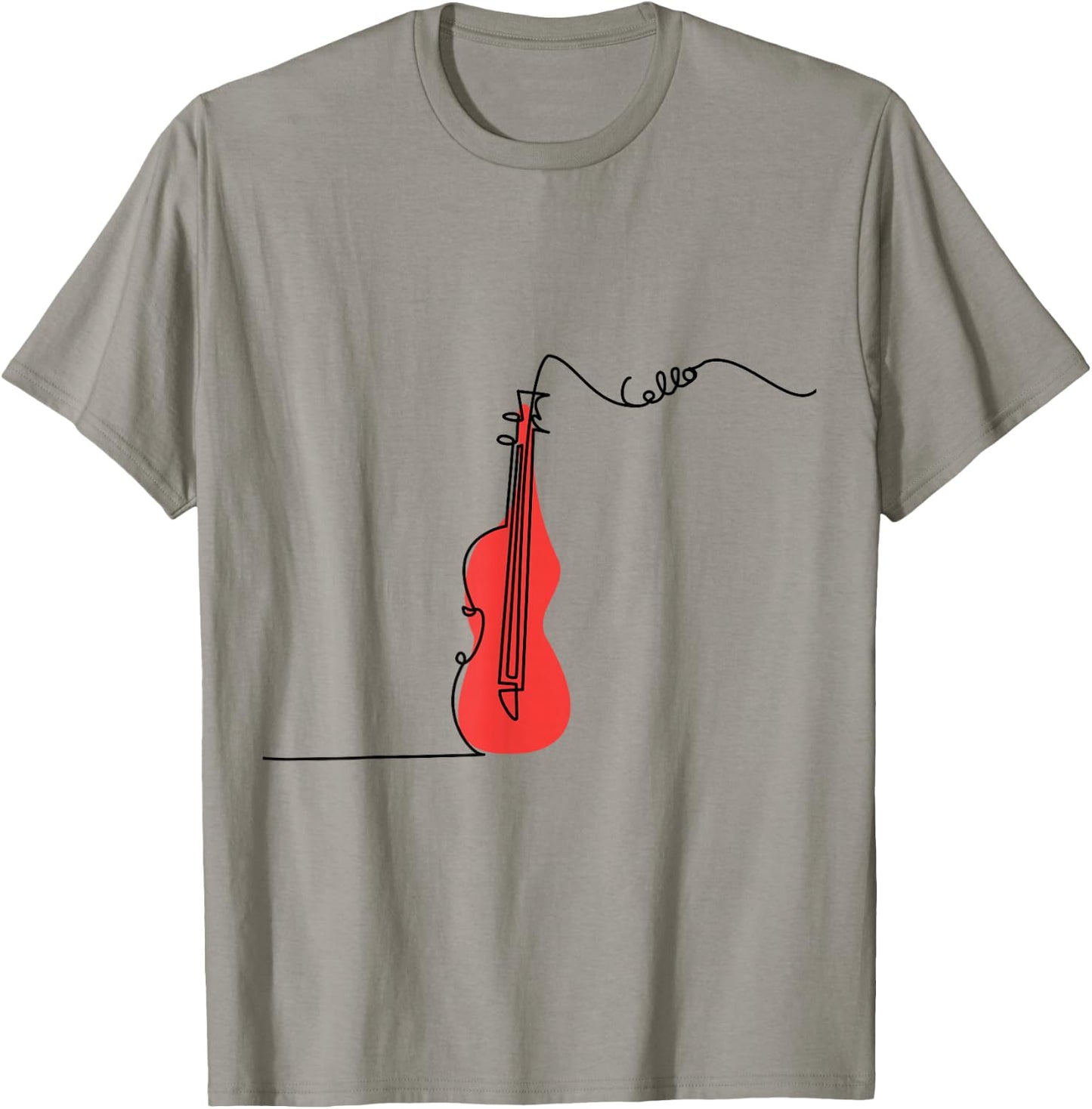 Cellist Music Orchestra Design One-Line Cello Small T-Shirt - T-Shirt | Sand
