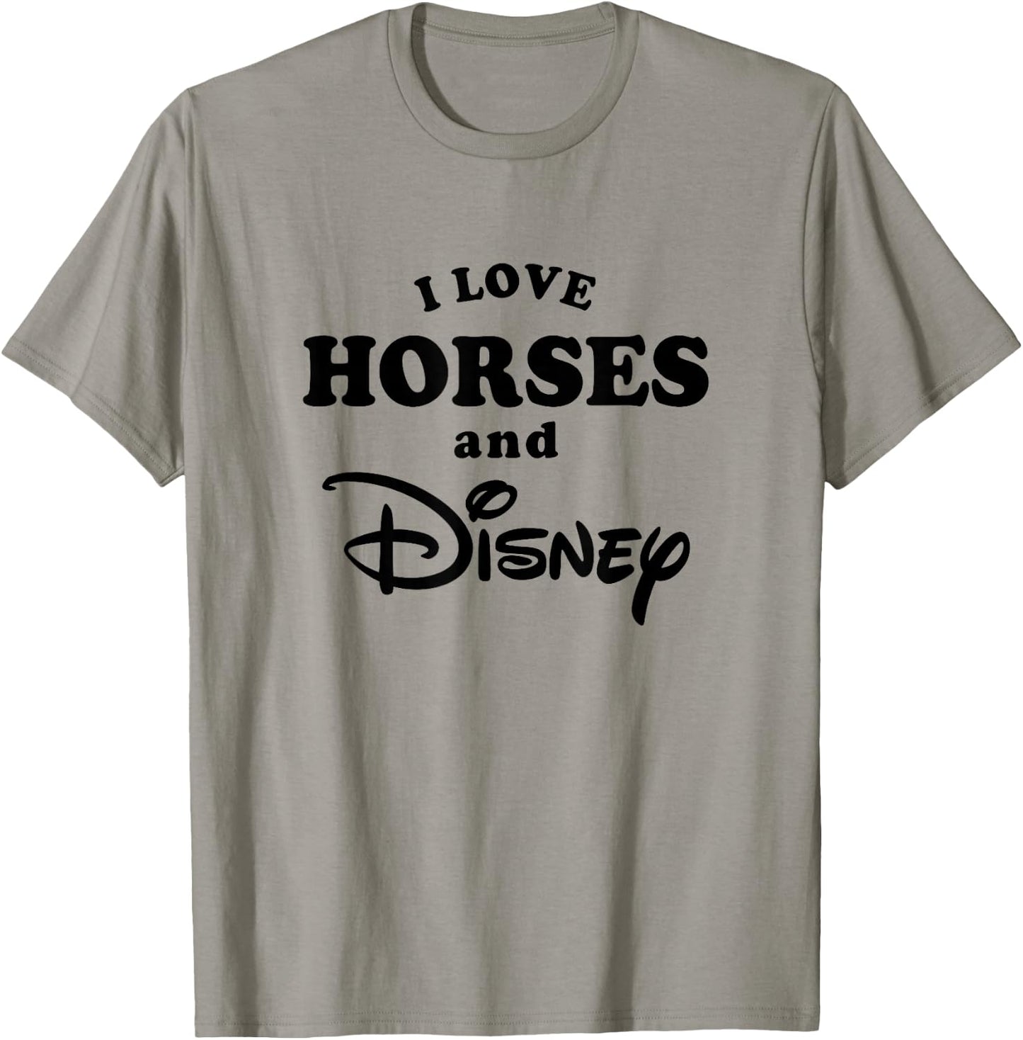 Disney I Love Horses And Disney Bold Text Big Chest Logo T-Shirt - T-Shirt | Sand