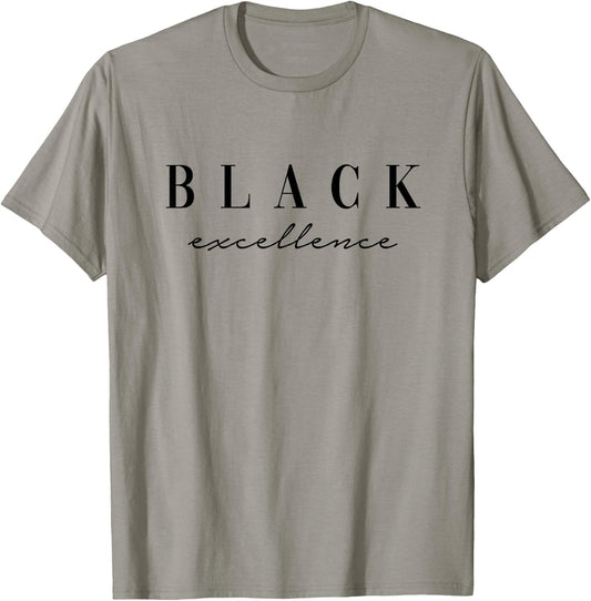 Black Excellence Black Power White Deluxe Font T-Shirt - T-Shirt | Sand