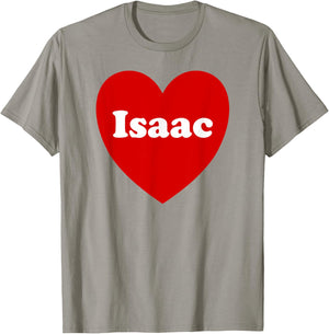 I Love Isaac Heart Cute Isaac Name Birthday T-Shirt - T-Shirt | Sand