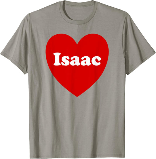 I Love Isaac Heart Cute Isaac Name Birthday T-Shirt - T-Shirt | Sand
