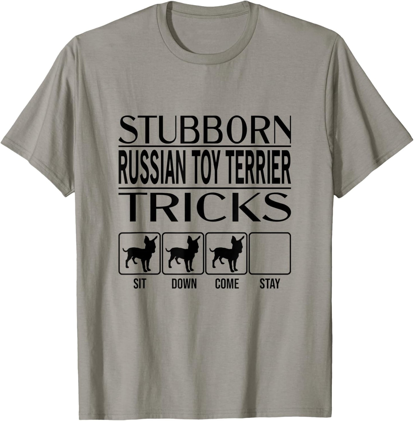 Stubborn Dog Tricks, dog gift, Funny Russian Toy Terrier Men Women Kids T-Shirt - T-Shirt | Sand
