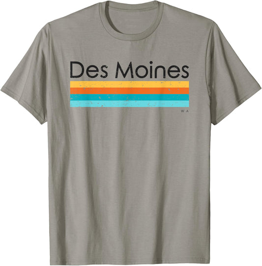 Vintage Des Moines WA Retro Design T-Shirt - T-Shirt | Sand
