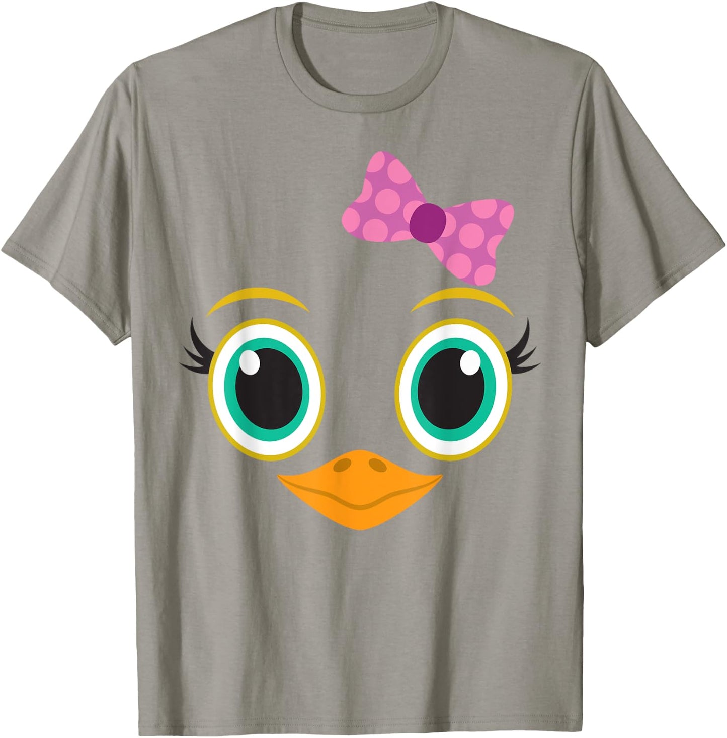 Funny Halloween Costume for Girls w/ Bow - Cute Chick Face T-Shirt - T-Shirt | Sand