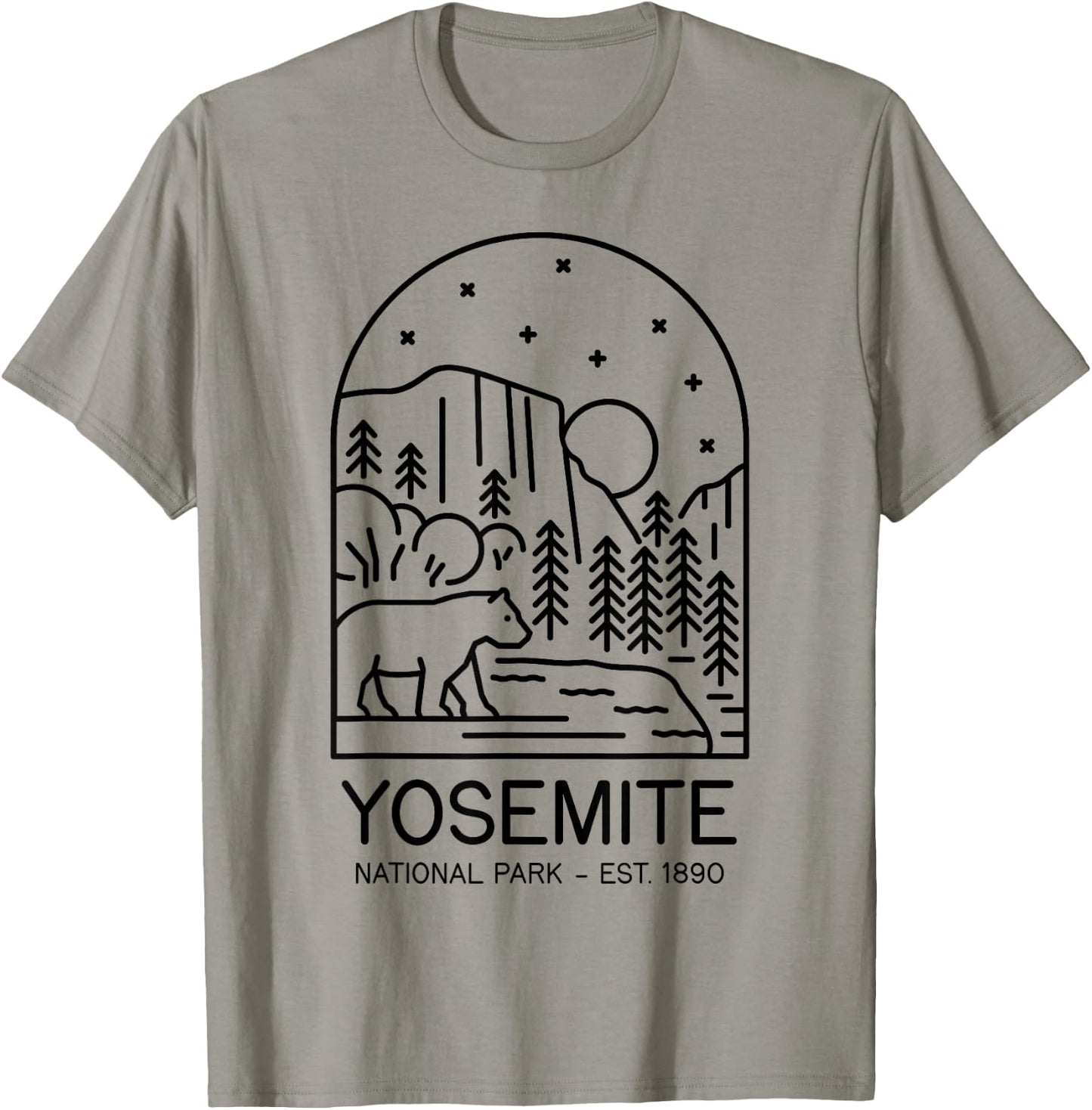 Yosemite National Park 1890 California Mariposa Sierra T-Shirt - T-Shirt | Sand