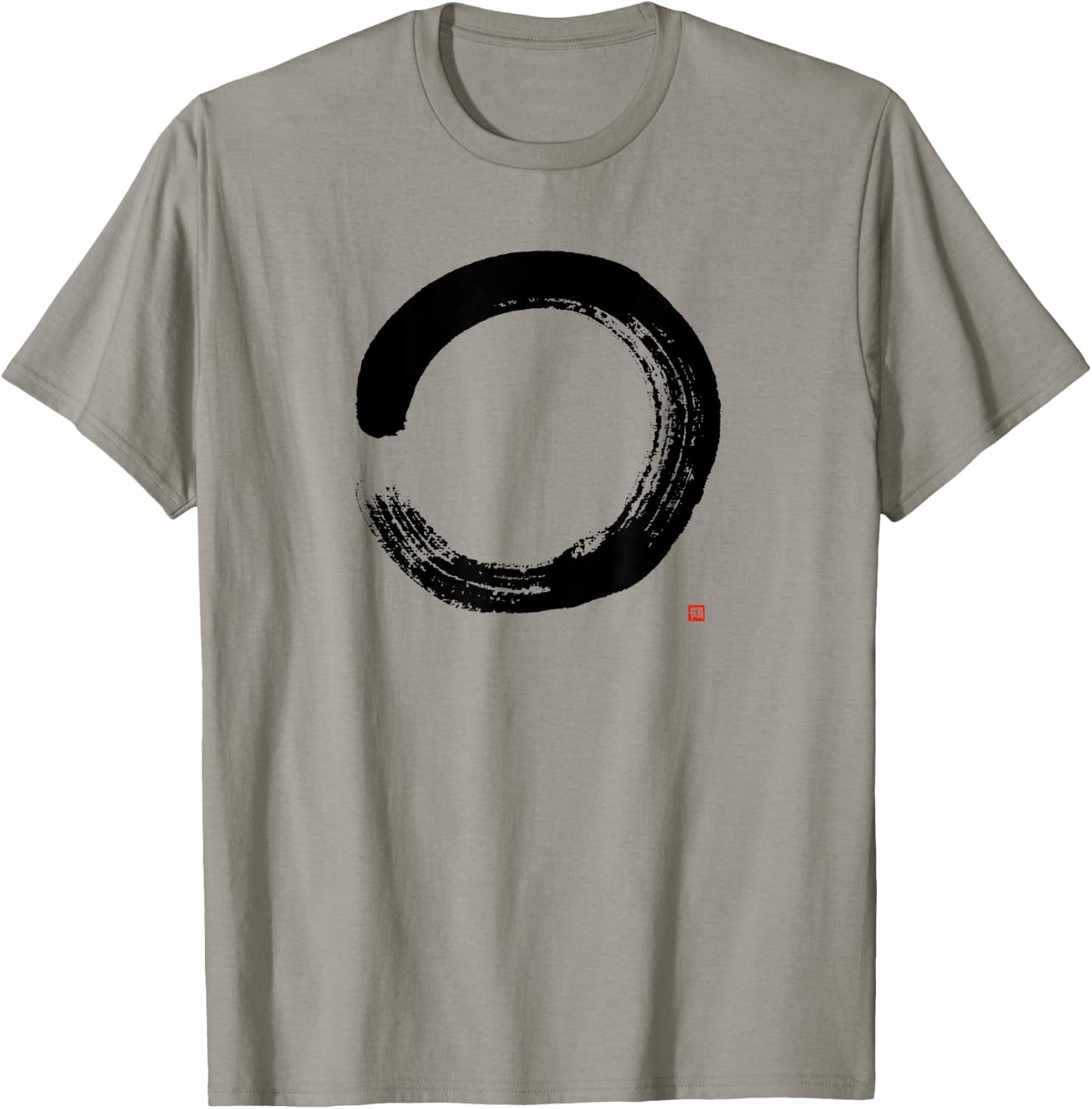 Zen Enso Circle Hand-brushed Japanese Zen Enso Calligraphy T-Shirt - T-Shirt | Sand