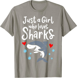 Shark Just a Girl Who Loves Sharks T-Shirt - T-Shirt | Sand